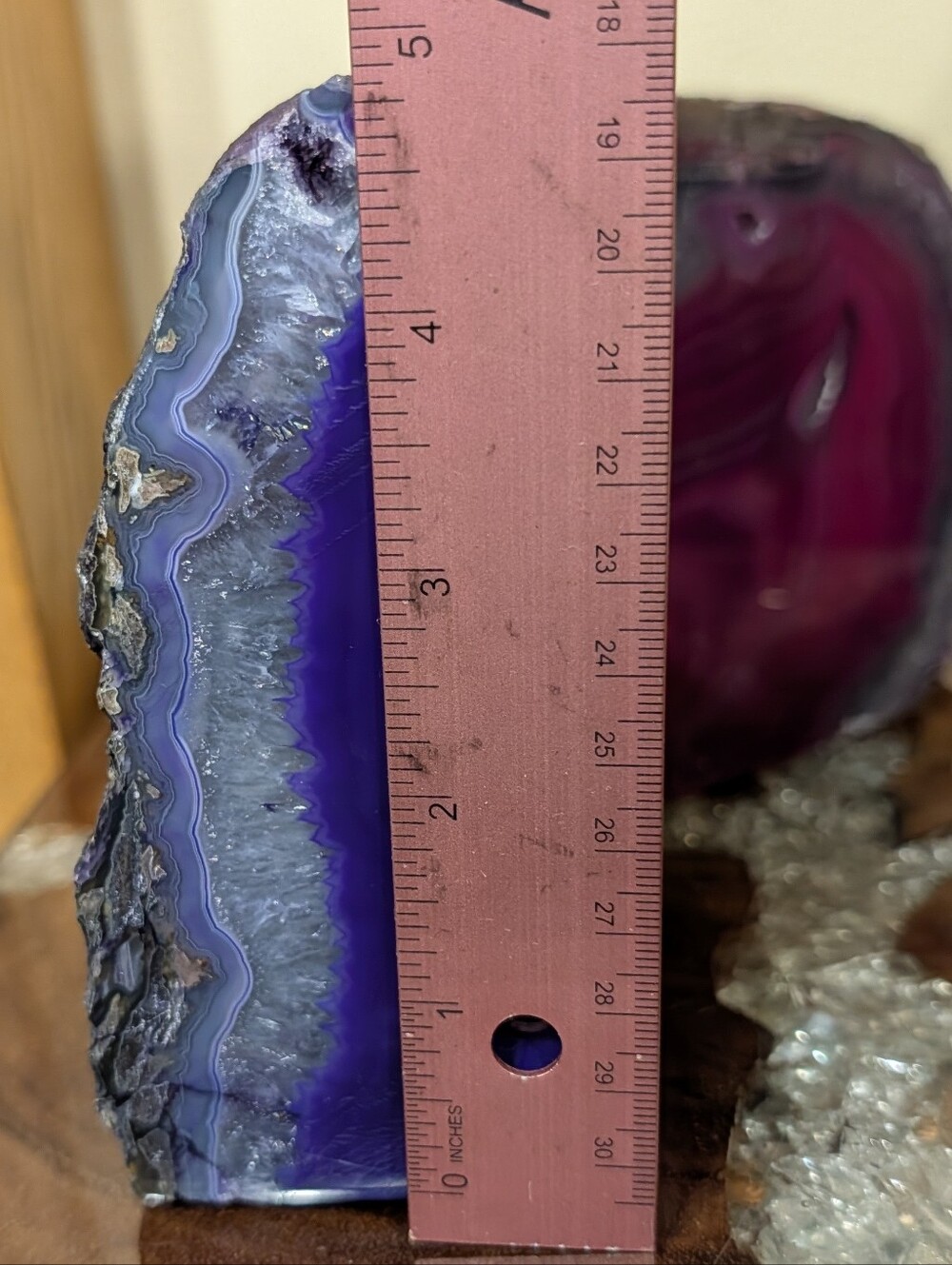 Agate Geode Sections 3pc Set Teal, Pink & Purple - Picture 12 of 16